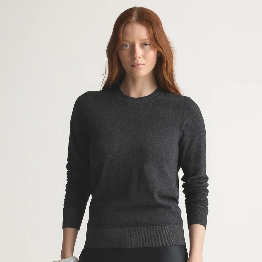 Quince Lightweight Cotton Cashmere Crew Sweater